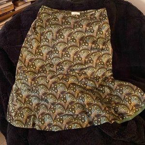 Ann Taylor Loft 100 silk 12 midi skirt